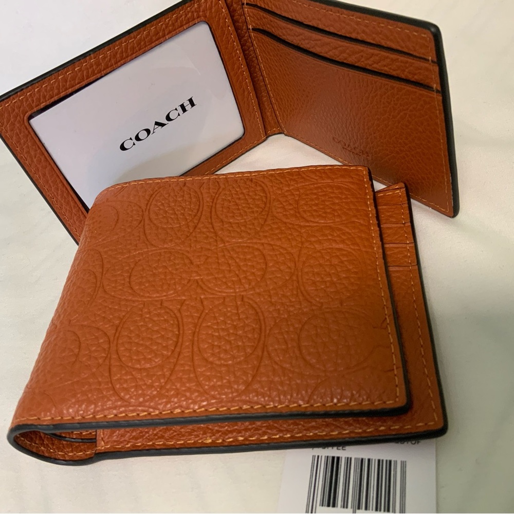 Coach Men's leather 3 in 1 wallet TOFFE color new